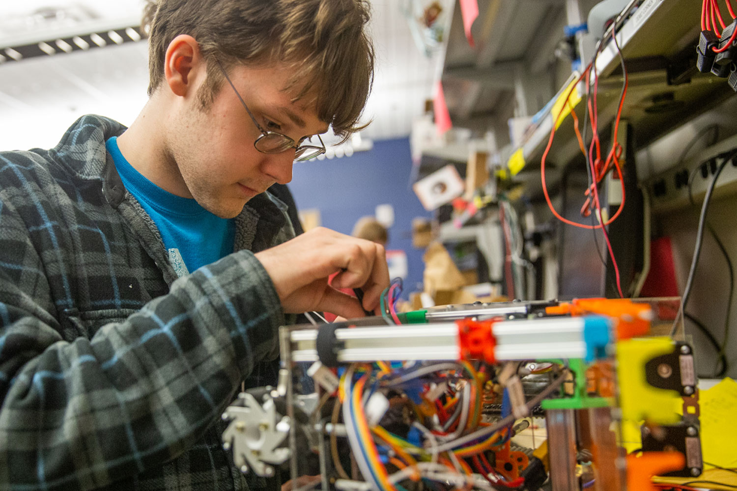 Student works in the EECS Lab