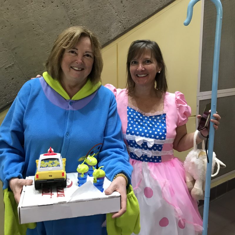 Staff Dresses as Bo Peep and an Alien