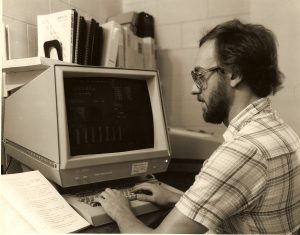 1980, Dongarra at Argonne National Lab with a Tektronix 4081 Workstation